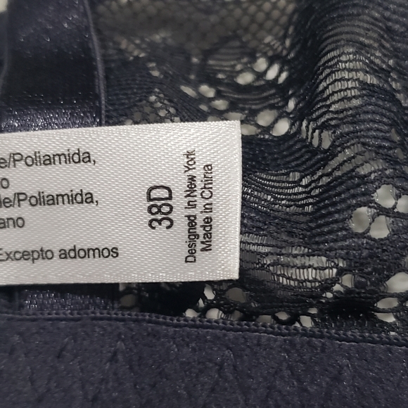 Adore Me Eve Push Up Plunge Bra 38d Romantic Floral Daisies Sheer Mesh Blue - Picture 9 of 10